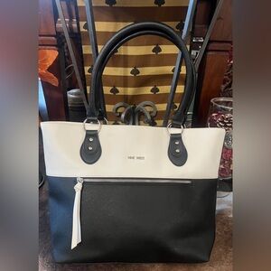 Nine West Two-Tone Black and White Tote